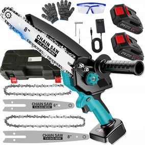 Akkumulátoros Láncfűrész Mini Ágfűrész 2xAKU 6" 8" Készlet
