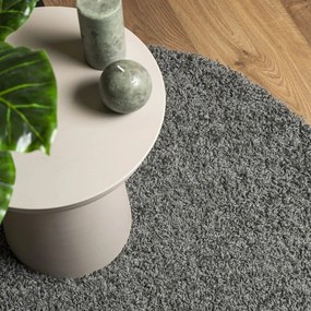 PAMPLONA zöld magas szálú bolyhos modern szőnyeg Ø 100 cm