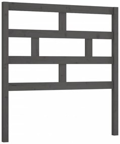 szürke tömör fenyőfa ágy fejtámla 106 x 4 x 100 cm