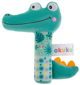 Gyermek sípolós plüss játék csörgővel Akuku Krokodil