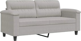 vidaXL kétszemélyes világosszürke mikroszálas szövetkanapé 140 cm