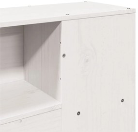 fehér tömör fenyőfa fejtámla tárolóval 120 cm