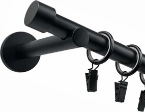 Fém Függönykarnis Modern szimpla 19 mm fekete matt Luna 140 cm