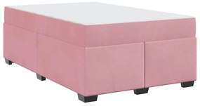 Ágykeret matraccal matracmal Rózsaszín 120 x 200 cm Bársony