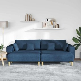 Szövet kanapé párnával 3 pcs Kék 208 cm szövet