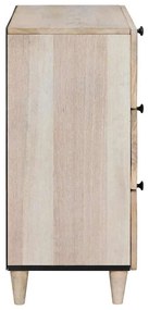 vidaXL Éjjeliszekrény fiókkal Bézs 50 x 33 x 62 cm Tömör akácfa