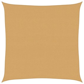 homokszínű négyzet alakú HDPE napvitorla 160 g/m² 4x4 m