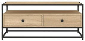 sonoma tölgy színű szerelt fa TV-szekrény 100 x 35 x 45 cm