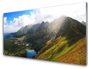 Fali üvegkép Mountain Meadow Landscape 100x50 cm