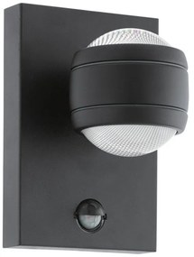EGLO 96021 SESIMBA Fali Lámpa Mozgásérzékelővel Fekete, Átlátszó LED IP44