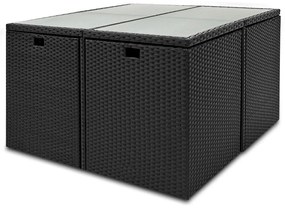 Deuba Kerti rattan szett America 4+4- fekete