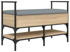 sonoma tölgy színű szerelt fa cipőtároló pad 85,5 x 42 x 57,5cm