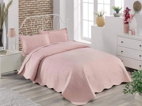 Deluxe pamut ágytakaró világos rózsaszín TiaHome - 140x220cm + 1 db 50x70cm