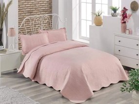 Deluxe pamut ágytakaró világos rózsaszín TiaHome - 220x240cm + 2ks 50x70cm