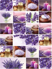 Levendula Spa tapéta relax gyertya Provence otthonra 184x254 vinil +ragasztó
