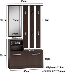 GAR előszobafal, tölgy