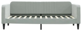 világosszürke kihúzható bársony heverő fiókkal 80 x 200 cm