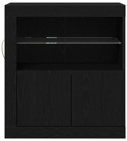 LED világítással ellátott komód Fekete Tölgy 60,5x37x67 cm