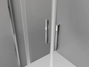 Mexen Exo félköríves aszimmetrikus tolóajtós zuhanykabin 100 x 80 cm, átlátszó, króm - 8132-100-080-01-00