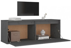 szürke tömör fenyőfa faliszekrény 100 x 30 x 35 cm