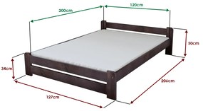 Emily ágy 120 x 200 cm, diófa Ágyrács: Lamellás ágyrács, Matrac: Coco Maxi 19 cm matrac