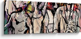 Kép - Jazz éjszaka (órával) (90x30 cm)