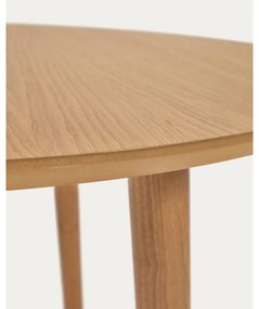 Natúr színű kerek bővíthető étkezőasztal tölgyfa dekorral ø 90 cm Oqui – Kave Home