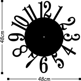 Fém falióra, fekete, 48×48 cm – TR891TNL2114