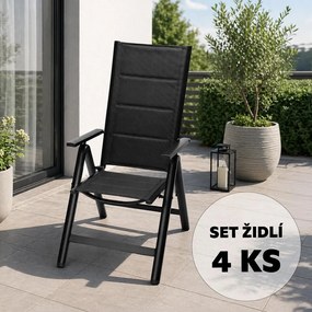 Avenberg ISLA PLUS állítható alumínium szék szett - 4db, fekete
