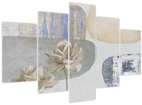 Kép - Festészet virágokkal és textúrákkal (150x105 cm)