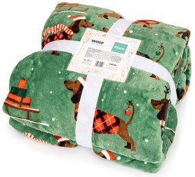 4Home Woof karácsonyi gyapjú hatású pléd, 150 x 200 cm