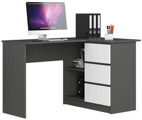 Sarok PC asztal Bodhi (szürke + fehér) (J). 1071062