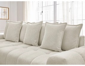 Fehér zsenília kinyitható-tárolóhelyes sarokkanapé (bal oldali-heverő résszel) Everest – Bobochic Paris