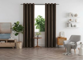 Sötétítő függöny DUNES VELVET 140x250 cm, barna Felfüggesztés: Hullámos sínszalag