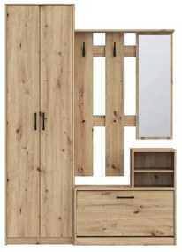 KAVI előszobafal tükörrel, artisan tölgy