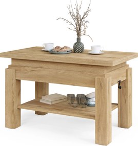 Mazzoni BRAWO Arany Tölgy - NYITHATÓ/MAGASÍTHATÓ DOHÁNYZÓASZTAL POLCCAL ÉTKEZŐASZTALKÉNT IS HASZNÁLHATÓ