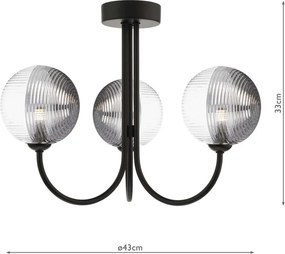 Dar Lighting modern mennyezeti lámpa jared matt fekete darjar0322-19