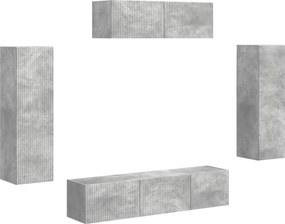 vidaXL TV szekrény 5 pcs Beton Szürke