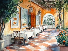 Vászonkép Canvas Étterem Pizzéria Trattoria Étel 100x75