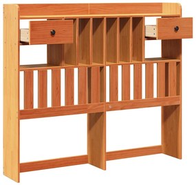 viaszbarna tömör fenyőfa fejtámla tárolóval 135 cm