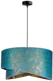 Türkiz textil búrás függőlámpa | Glimex Abazur Premium 1xE27 GA0120