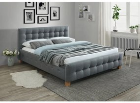 Barcelona ágy 160 x 200 cm, szürke / tölgy