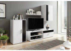 BRICK nappali szekrénysor fehér/fekete