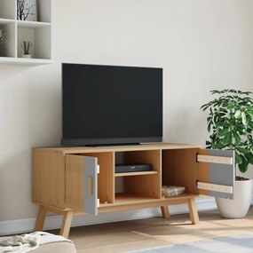 OLDEN szürke és barna tömör fenyőfa TV-szekrény 114x43x57 cm