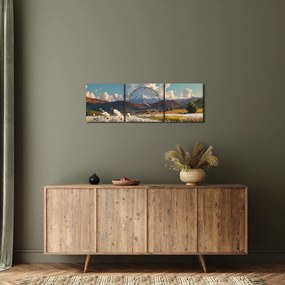 Kép - Csendes táj (órával) (90x30 cm)