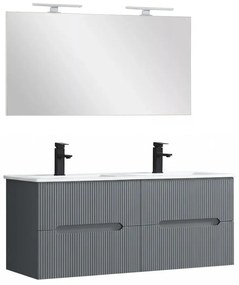 Trent Fürdőszobabútor 120 cm kerámia mosdóval tükörrel 60x120 cm antracit szürke