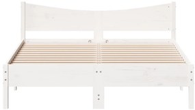 fehér tömör fenyőfa ágy matrac nélkül 150 x 200 cm