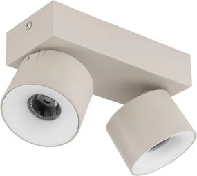 Globo 56961-2S Fali spotlámpa, matt homokszínű fém, matt homokszínű alumínium, fehér műanyag, forgatható/dönthető, HxSzxM: 205x72x120mm, tartozék: 2x LED 6W 230V, 2x600lm forrás, 2x480lm kimenet, 3000K