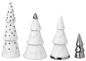 Porcelán készlet WINTER FOREST ezüst színben, 4 darab