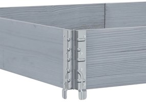 szürke tömör fenyőfa kerti növénytartó 150 x 100 cm